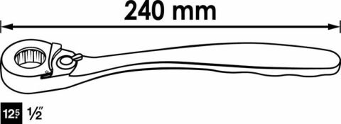 Трещотка 1/2" 240 мм