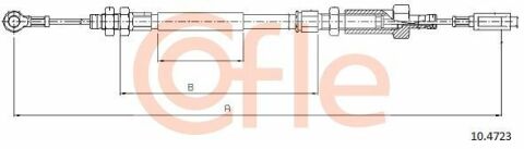 Трос ручного тормоза перед. Ducato/Boxer 02-06 (барабан) (1078/762)