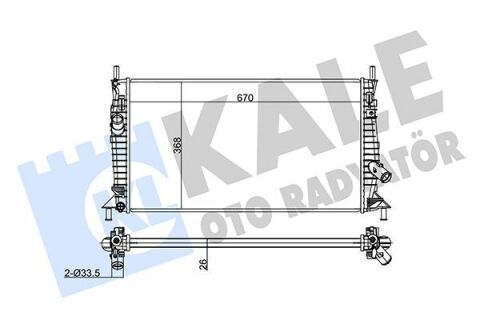 KALE VOLVO Радіатор охолодження C30/70, S40 II, V50, Ford C-Max, Focus II, Mazda 3 1.3/2.0 03-