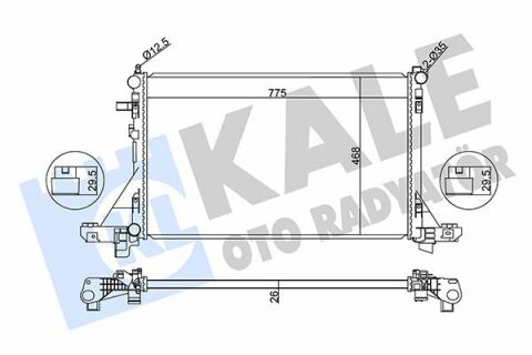 KALE RENAULT Радиатор охлаждения Master III,Opel Movano B,Nissan N400 2.3dCi 10-