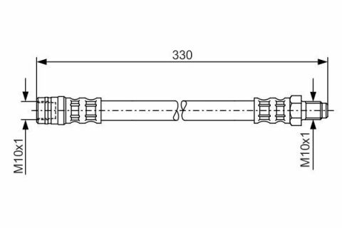 Шланг тормозной (задний) MB M-class (W163) 98-05 (L=300mm)