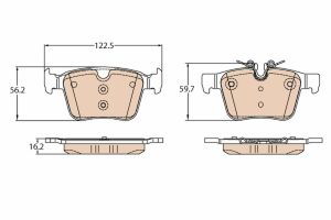 LANDROVER К-т задних тормозов. колодок Discovery Sport 2,0-2,2 14-, Range Rover Evoque 2,0-2,2 11-