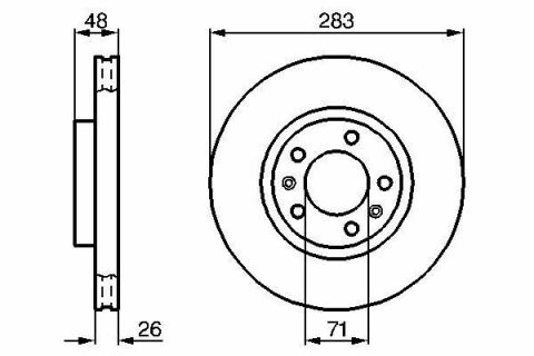 Диск тормозной (передний) Citroen Berlingo 18-/C4 Picasso 13-/Peugeot Partner 18- (283x26)