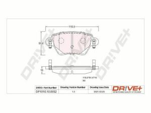 DP1010.10.0852 Drive+ - Гальмівні колодки до дисків