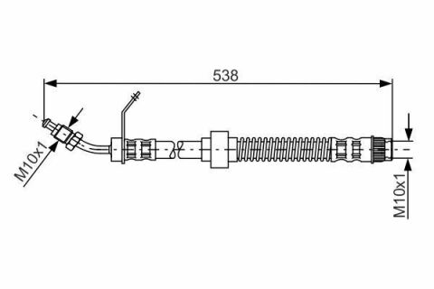 Шланг гальмівний (передній) Renault Master/Opel Movano 98- (L=530mm)