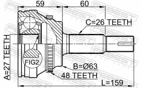 ШРКШ (ШРУС) зовнішній 27x63.3x26 TOYOTA CAMRY 06-