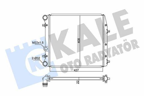 KALE VW Радиатор охлаждения Polo,Skoda Fabia I,II,III,Roomster 1.0/1.6