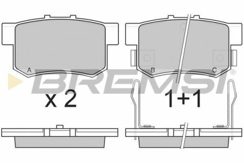 Гальмівні колодки зад. Civic 98-/Accord 90-03 (Akebono) (47,8x88,9x14,5)