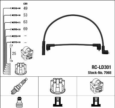 Комплект ізольованих проводів для свічок запалювання rc-ld301