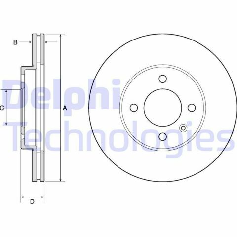 Диск тормозной (передний) (к-кт 2шт) VW Caddy II/III 96-09 (256x20) (с покрытием) (вентилируемый)