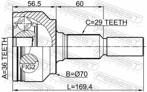 ШРКШ (ШРУС) наружный 36x68x29 GRAND CHEROKEE 05-