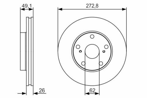 Диск тормозной (передний) Toyota Auris 07-13/Corolla 06- (272.8x26)