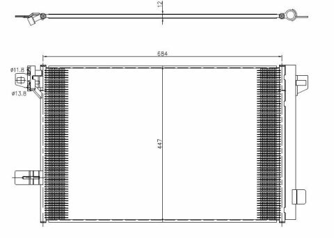 Радиатор кондиционера VW T6 2.0TDI 15- (684x447x12)