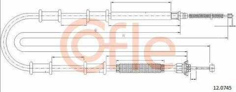 Трос ручника Fiat Doblo 10- (1850/1567mm)(к-кт)