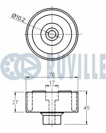 Ролик натяжн. c3,4, peugeot 206,207,307 1.4/1.6hdi 02-