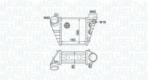 MAGNETI MARELLI інтеркулер Audi A3,Golf,Skoda Octavia 1.8T/1.9TDI 96-