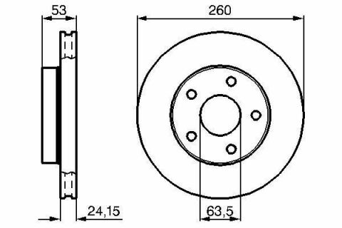 Диск тормозной (передний) Ford Scorpio 1.8-2.9 85-94 (260x24.4)