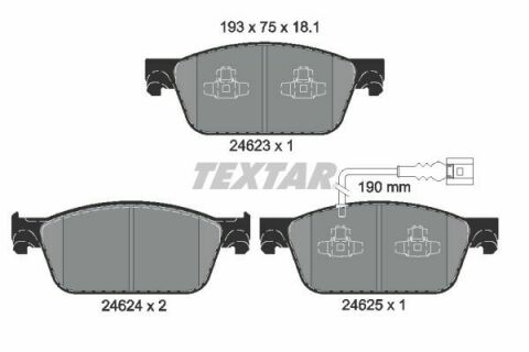 Колодки тормозные (передние) VW T5 03-/T6 15- (Ate - Teves) Q+/(с датчиком)