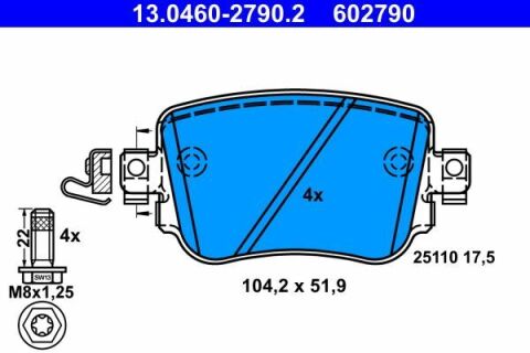 Колодки гальмівні (задні) Audi Q3/Skoda Octavia/Seat Leon/VW Golf/Sharan 12-/Passat B8/Caddy IV 14-