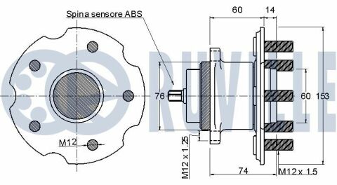 RUVILLE TOYOTA Комплект подшипника ступицы колеса RAV 4 III, RAV 4 IV, LEXUS NX  14-