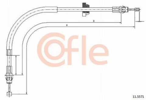 Трос ручного тормоза перед. Transit V184 00- RWD (1052/632)