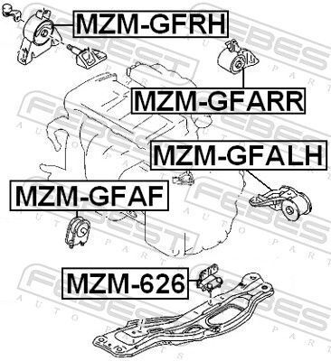 Подушка двигателя Mazda 626 97-02 Пр.