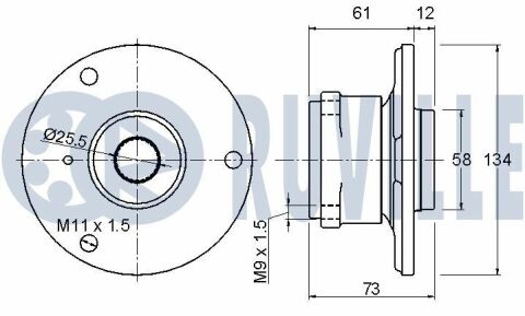 RUVILLE DB Підшипник зад. маточини SMART Fortwo 04-, Roadster 03-