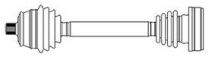 Піввісь права з ABS, довжина 635 мм, 33/28 зубів Volkswagen Audi A4, Passat 1.8/2.3 1994–