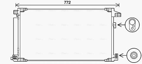 радіатор кондиціонера (конденсатор) з осушувачем prius 1.8 hybrid 15-, Lexus