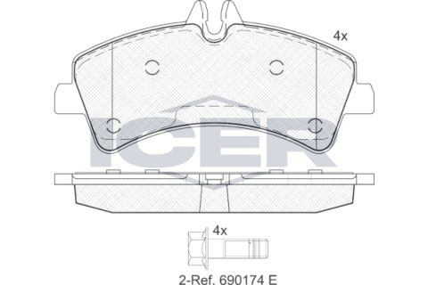 Колодки тормозные (задние) MB Sprinter (906) 411-519CDI/VW Crafter 30-35/30-50 06- (спарка)