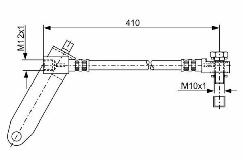 Шланг тормозной (передний) Ford Transit 00-06 (L=412mm)