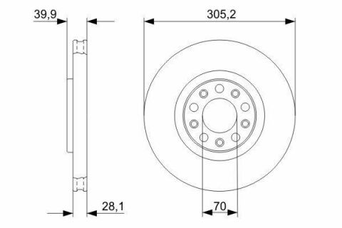 Диск гальмівний (передній) Alfa Romeo159/Brera/Giulietta/Fiat 500X/Jeep Compass/Renegade (305x28) 05-