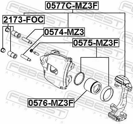 Пильник направляючої суппорта перед. Audi A3/A6/Focus/Clio (к-кт 2 шт)