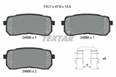 Колодки тормозные (задние) Hyundai H-1 07-/iX55 08-12/Kia Carnival 05-15/Sorento 15- (Mando) Q+