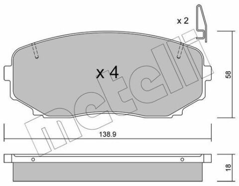 Колодки гальмівні (передні) Mazda CX-7/CX-9/Mitsubishi L200/Pajero Sport 06-