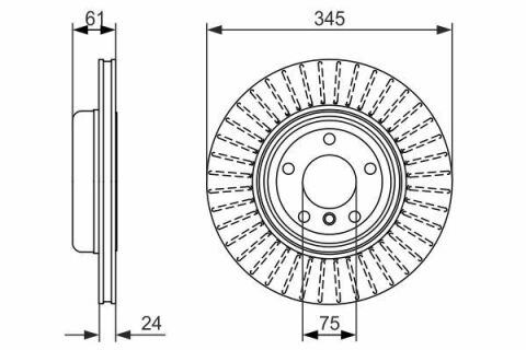 Диск тормозной (задний) BMW 5 (E60/E61)/6 (E63) 03-10 (345x24) (с покрытием) (вент) Диск тормозной (задний) BMW 5 (E60/E61)/6 (E63) 03-10 (345x24) (с покрытием) (вент)