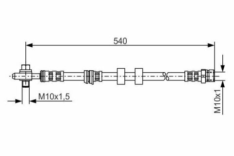 Шланг гальмівний (передній) VW Polo/Skoda Fabia I/II/Roomster/Seat Ibiza 99-15