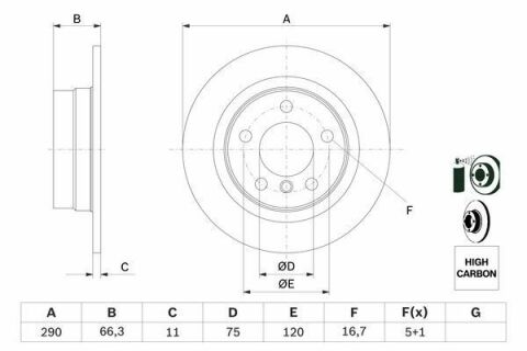 Диск тормозной (задний) BMW 1 (F20/F21)/ 2 (F22/F23) 11- (290x11)