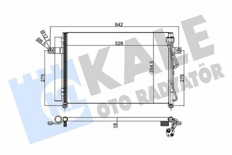 KALE HYUNDAI Радіатор кондиціонера Getz 1.5CRDi 05-