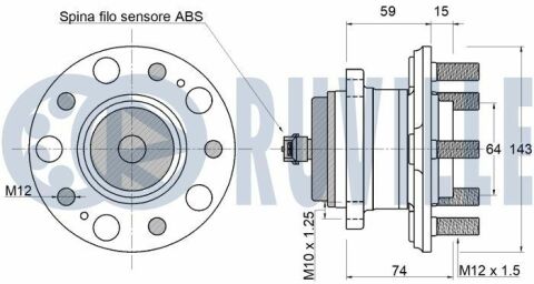 Підшипник задньої маточини з інтегрованим датчиком abs sonata vii 2.4 14-, tucson 1.6 t-gdi 15-20, kia optima 2.0 t-gdi 15-17, sportage iv 2.4 gdi 16-