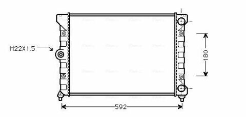 VW Радіатор охолодження двиг. GOLF III 1,8  91- (525x320x32)