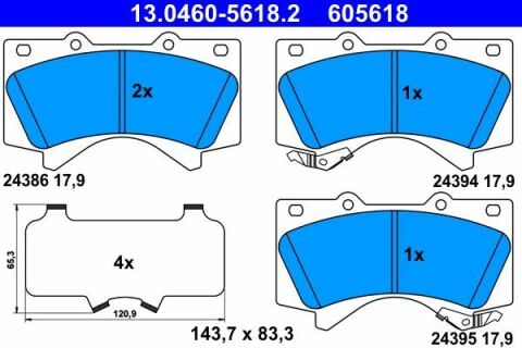 Колодки тормозные (передние) Toyota Land Cruiser Prado 09-/200/Sequoia/Tundra/Lexus LX 07- (Advics)