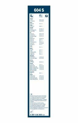 Щетки стеклоочистителя (600/450mm) Citroen C2/C3/Peugeot 1007 02-