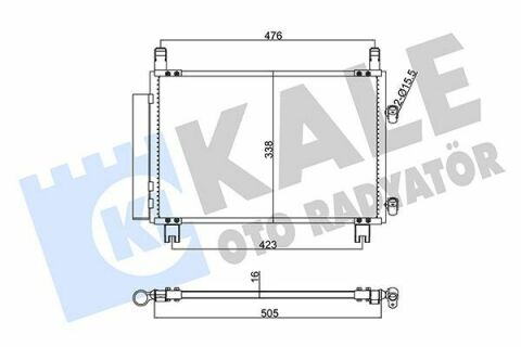 KALE TOYOTA Радиатор кондиционера Yaris 05-