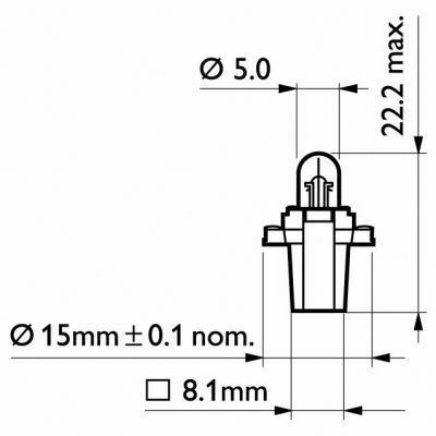 Лампа BAX 8,3/1,35 Black 12V 1.2W BAX8,3s/1,35