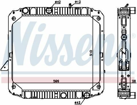 Радиатор охлаждения MB LK/LN2 84-96 (510x599x26)