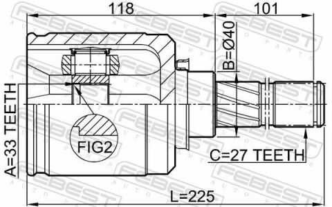 ШРКШ (ШРУС) внутренний 33x40x27 NISSAN X-TRAIL II 2.0 4x4 07-13 л.