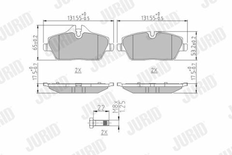 JURID BMW Тормозные колодки передние 1 E87