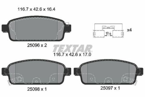 Тормозные колодки задние Opel Astra J 09 - R16 (TRW) Q+