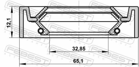 Сальник полуоси 32.85x65.1x12.1x12.1 Pajero 88-